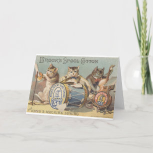 Carte Trio Musical De Chat vintage En Thread Ad Note Car