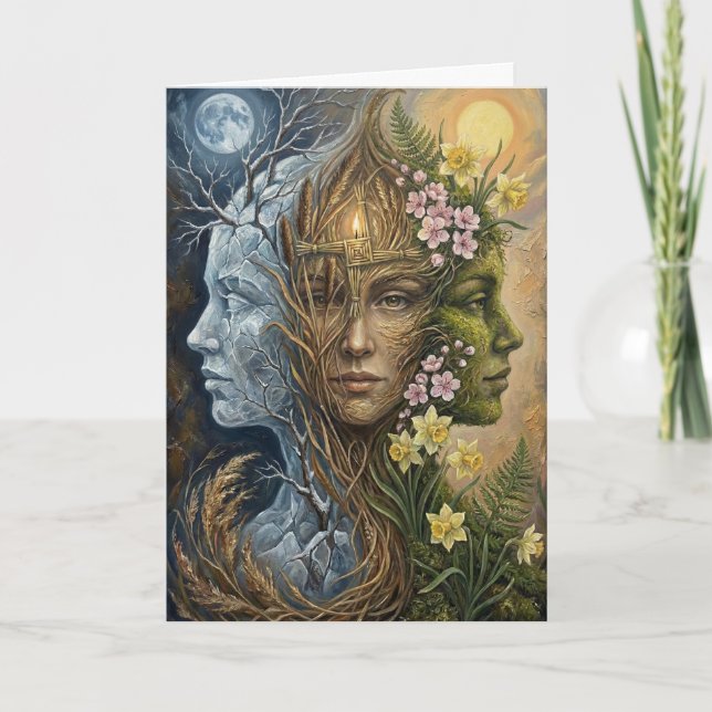 Carte Triple Déesse de l'Hiver au Printemps Imbolc Fanta (Devant)