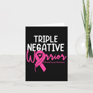 Carte Triple Négatif Warrior Rose Ribbon Breast Cancer