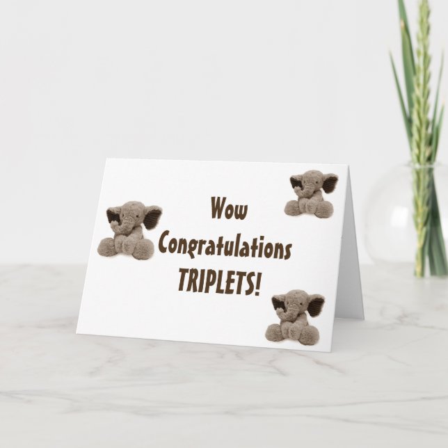 CARTE TRIPLER LES TRIPLETS D'AMOUR, DE JOY/FUN-FÉGRATULA (Devant)