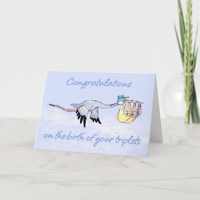 Carte Triplés, Félicitations Naissance De Triplés - Troi (Devant)