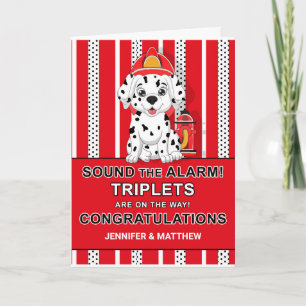 Carte Triplet Félicitations Dalmatian Puppy Firehouse