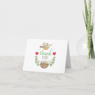 Carte Triplets Baby shower Oiseau