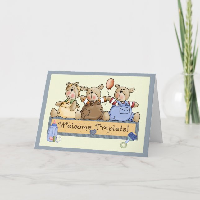 Carte Triplets bienvenus (Devant)