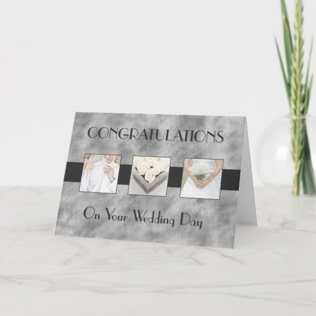 Carte Triptyque de jour du mariage (Devant)