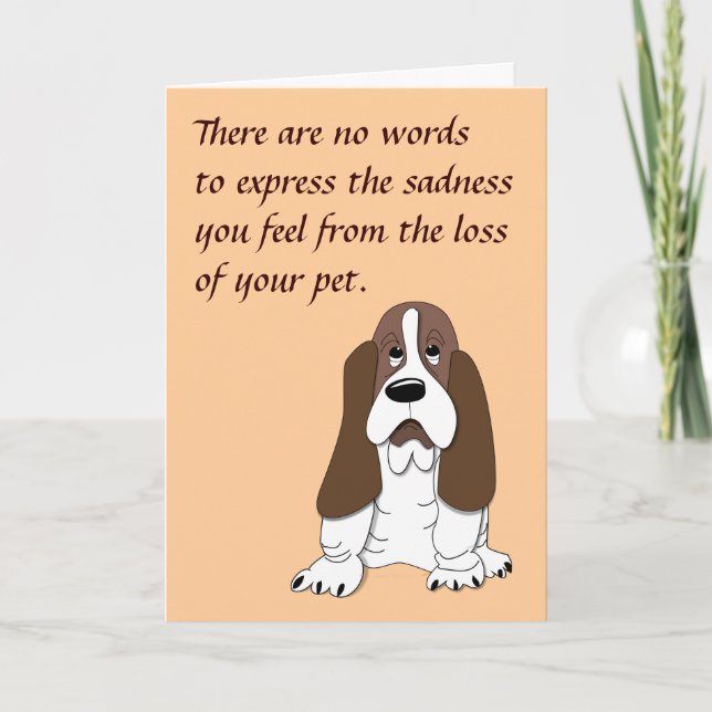Carte Triste Basset Hound Dog Sympathie pour la perte de (Devant)