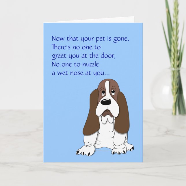 Carte Triste Basset Hound Drôle Chien Sympathie Perte de (Devant)