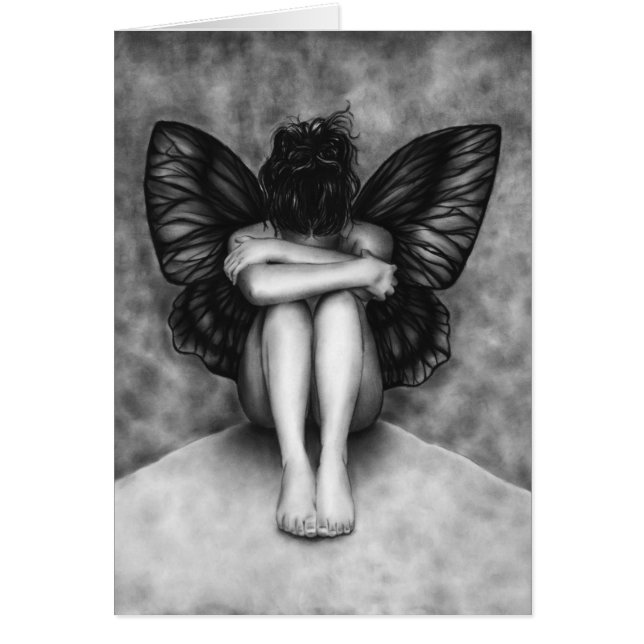 Carte triste de fille de papillon (Devant)