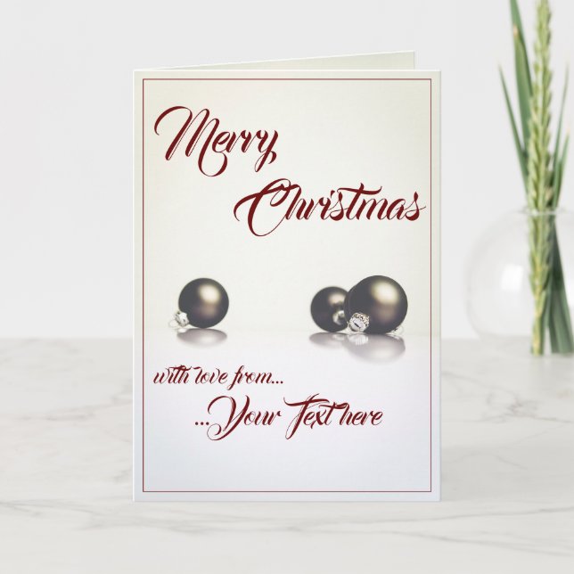 Carte Trois boules de Noël devant un fond clair (Devant)