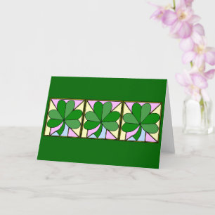 CARTE TROIS CARRÉS AVEC DES SHAMROCKS, "ST. PATRICK'S DA