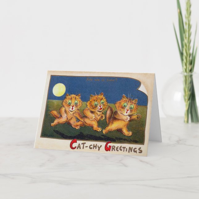 Carte Trois chats à la hâte, Louis Wain (Devant)