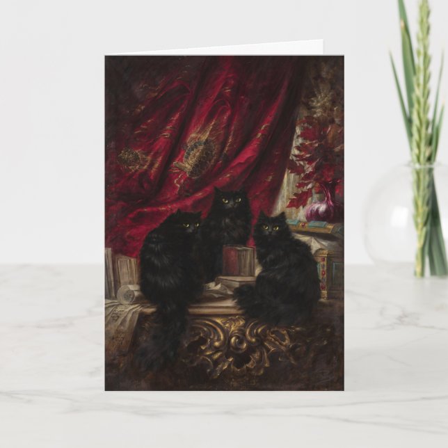 Carte Trois chats noirs (Devant)