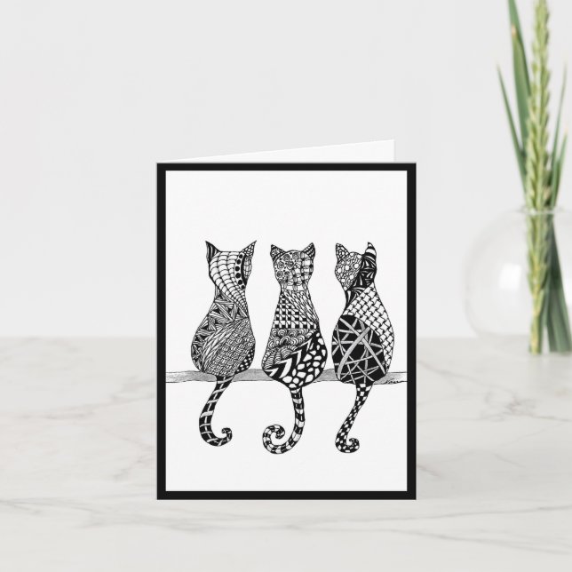 Carte Trois chats sur une branche (Devant)