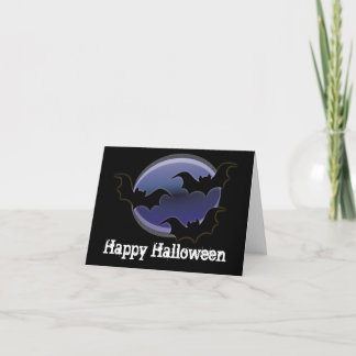 Carte Trois chauves-souris : Happy Halloween