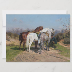Carte Trois chevaux étalons (par Rosa Bonheur)