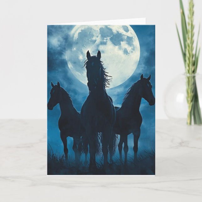 Carte Trois Chevaux Lune (Devant)