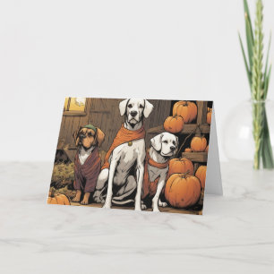 Carte Trois chiens à Halloween