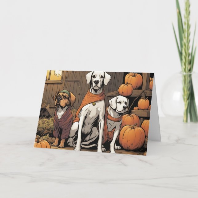 Carte Trois chiens à Halloween  (Devant)