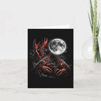 Carte Trois Écrevisses Lune Galaxie Espace Rétro Animal