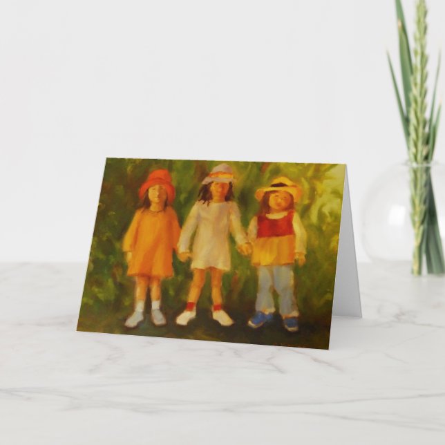 Carte Trois filles - amis d'enfance pour toujours (Devant)