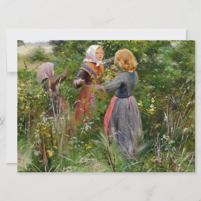 Carte Trois filles ramassent des Blackberries (Devant)