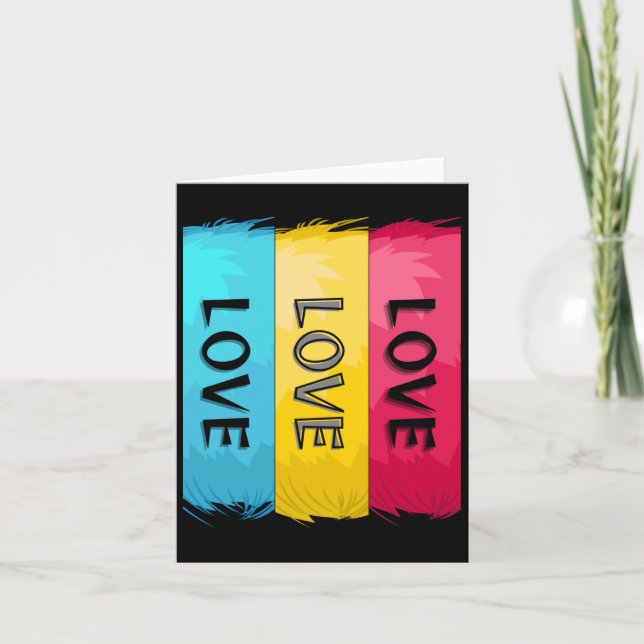 Carte Trois fois Love Design (Devant)