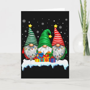 Carte Trois Gnomes Lumières d'Arbre Hommes Femmes Noël X