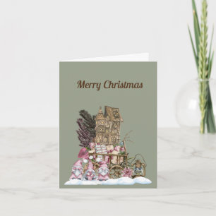 Carte Trois Gnomes Vintages Avec Café