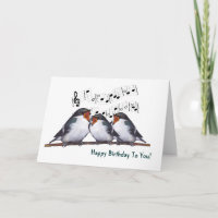 Trois hirondelles chantent un joyeux anniversaire