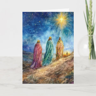 Carte Trois hommes sages guidés par Christmas Star Art