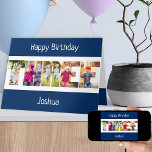 Carte TROIS Lettres photo Blue Boys 3e anniversaire<br><div class="desc">Carte de 3e anniversaire personnalisée pour un petit garçon avec 5 de vos photos préférées en forme du mot TROIS. Le modèle photo est configuré pour que vous puissiez ajouter vos images qui sont affichées au format portrait, en utilisant 1 photo pour chaque lettre. Vous pouvez également customiser l'avant et...</div>