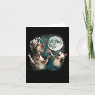 Carte Trois Lune Possum _ 3 Opossum Funny Bizarre Maudit