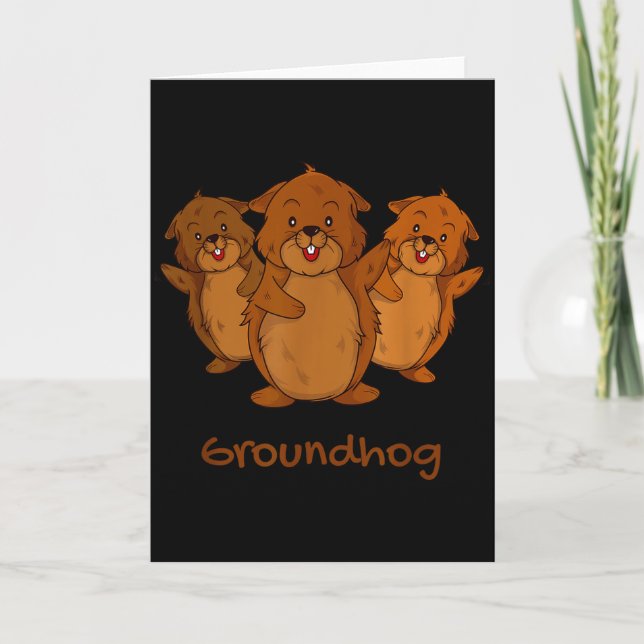 Carte Trois marmottes mignonnes Funny Woodchuck &amp; so (Devant)