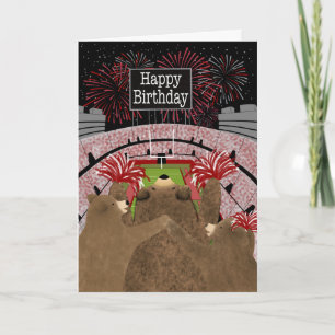 Carte Trois ours qui applaudissent rouge pour l'annivers