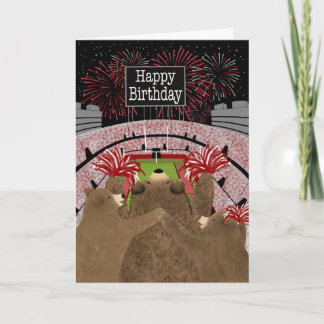 Carte Trois ours qui applaudissent rouge pour l'annivers