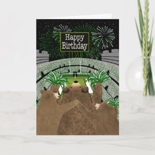 Carte Trois ours qui applaudissent vert pour l'anniversa