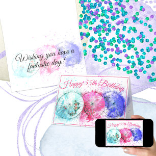 Carte Trois parapluies de cocktails tropicaux 55e annive