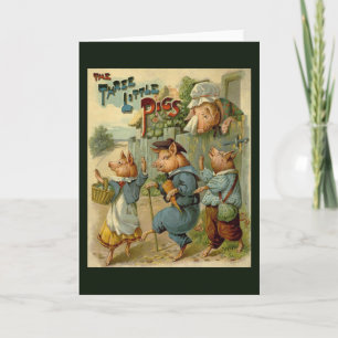 Carte Trois Petits Chiens Vintage Fairy Tale
