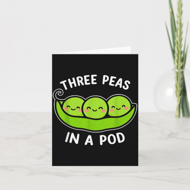 Carte Trois Pois Dans Un D Mignon Kawaii Drôle  (Devant)