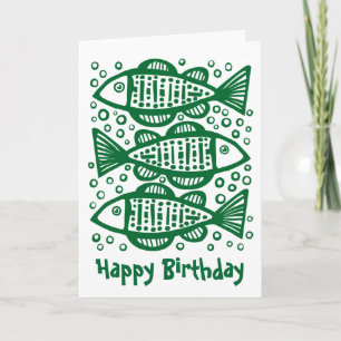 Carte Trois poissons - Forest Green