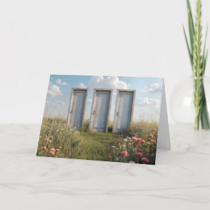 Carte Trois portes fermées pour penser à vous