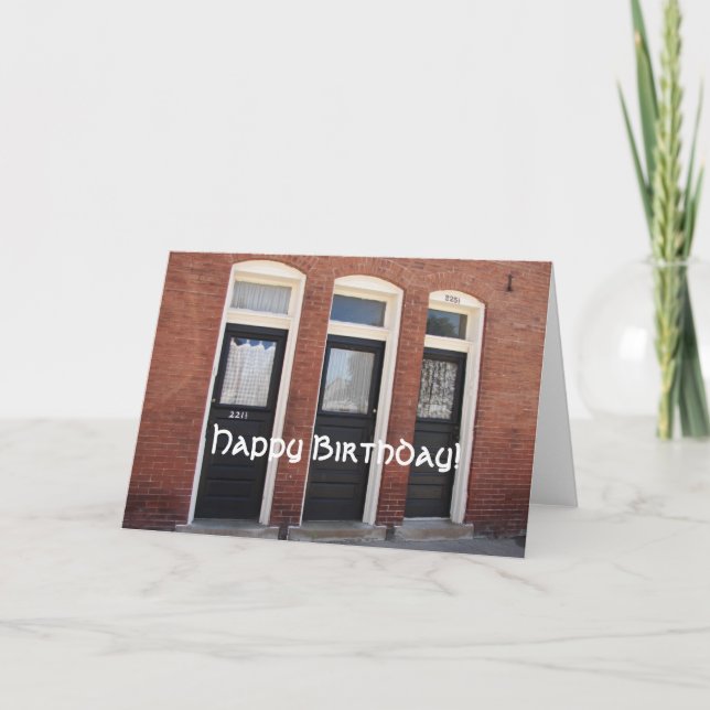 Carte Trois Portes, Joyeux Anniversaire ! (Devant)