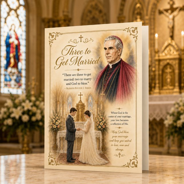 Carte Trois pour se marier Bénédictions de mariage catho (Créateur téléchargé)