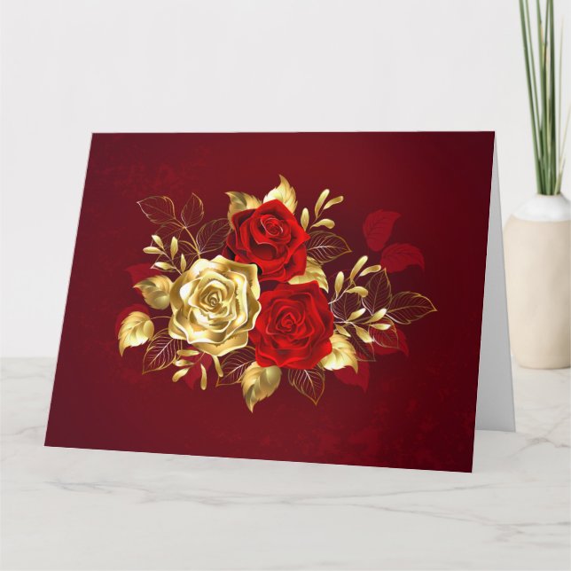 Carte Trois Roses de bijoux (Devant)