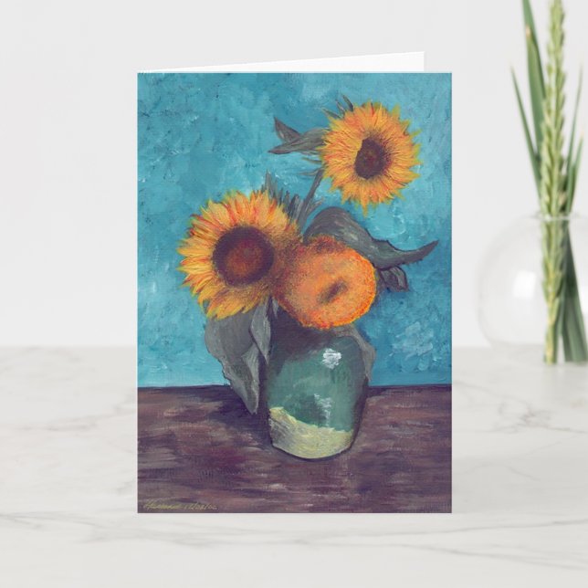 Carte Trois tournesols dans un vase (Devant)