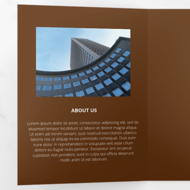 Carte Trois Volets Angles rétro-géométriques monochromatiques logique (Intérieur en premier)