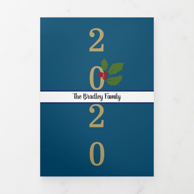 Carte Trois Volets Année en revue Photo Collage Lettre de Noël (Page de couverture)