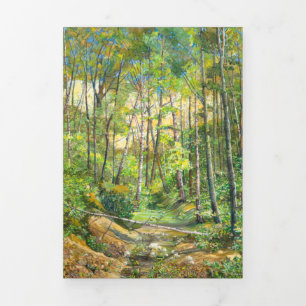 Carte Trois Volets aquarelle de peinture de rainures sur soie