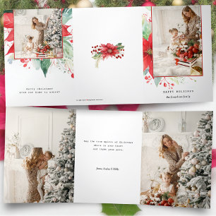 Carte Trois Volets Aquarelle moderne Photo botanique de Noël