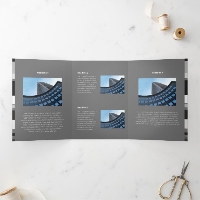 Carte Trois Volets Bandes latérales plates de la structure monochroma (Intérieur)